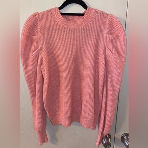 Loft Wool Blend Puffed Sleeves Crewneck Sweater - size medium